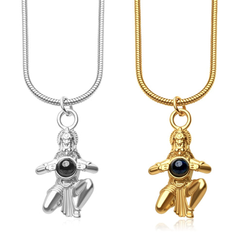 Hanuman Ji Pendant with Sri Ram & Mata Sita Photo Inside - Divine Jewels