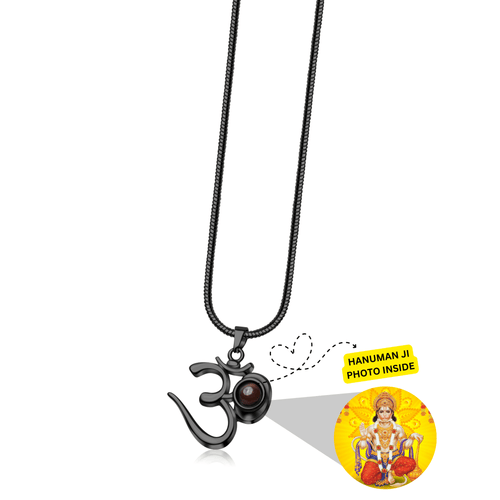 OM Pendant with Bajrang Bali Photo - Divine Jewels