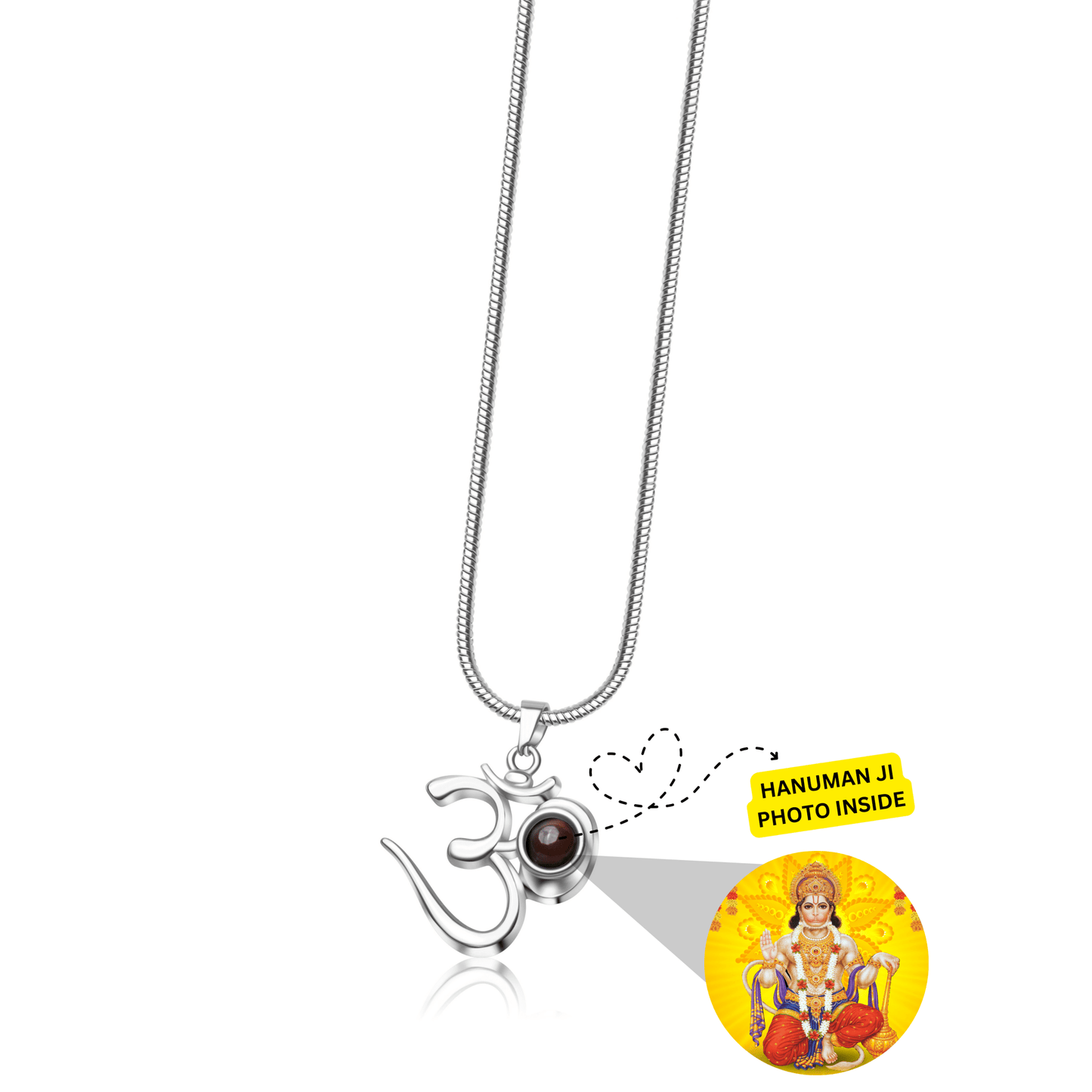 OM Pendant with Bajrang Bali Photo - Divine Jewels
