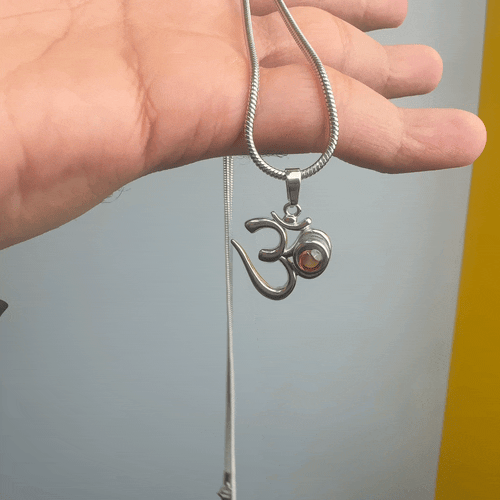 OM Pendant with Bajrang Bali Photo
