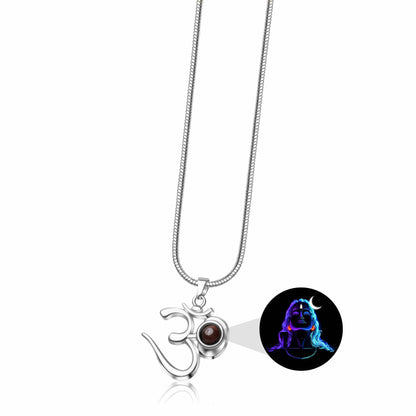 Shiva OM Pendant with Glowing Adiyogi Photo Inside
