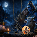 Om Pendant with Shivji, Parvati & Nandi Photo Inside