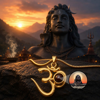 Shiva OM Pendant with Adiyogi Photo