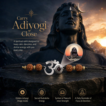 OM  Rudraksha  Bracelet with Adiyogi Photo