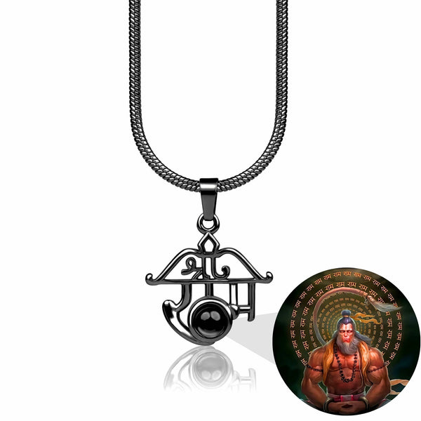 Shree Ram Pendant with Meditating Hanuman Ji Photo