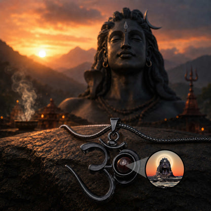 Shiva OM Pendant with Adiyogi Photo