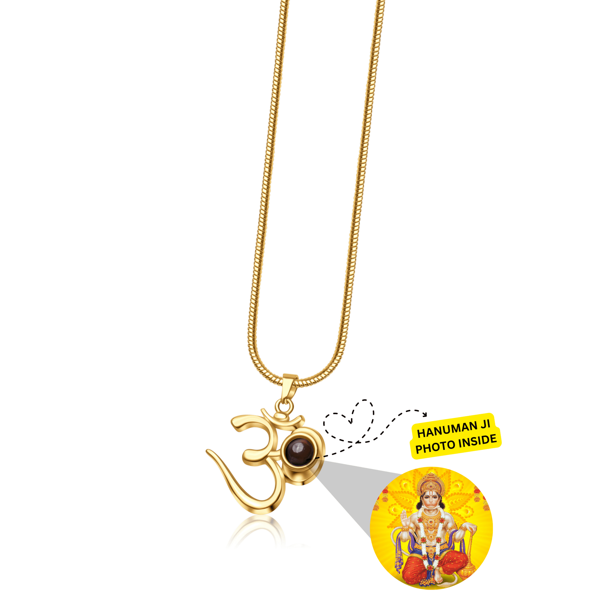 OM Pendant with Bajrang Bali Photo - Divine Jewels