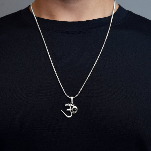 Shiva OM Pendant with Adiyogi Photo - Divine Jewels