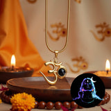 Shiva OM Pendant with Glowing Adiyogi Photo Inside - Divine Jewels