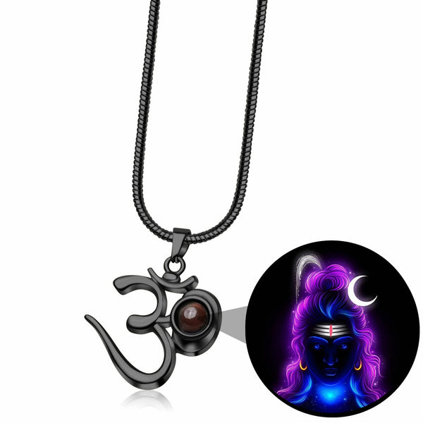 Shiva OM Pendant with Glowing Shiva Photo Inside - Divine Jewels
